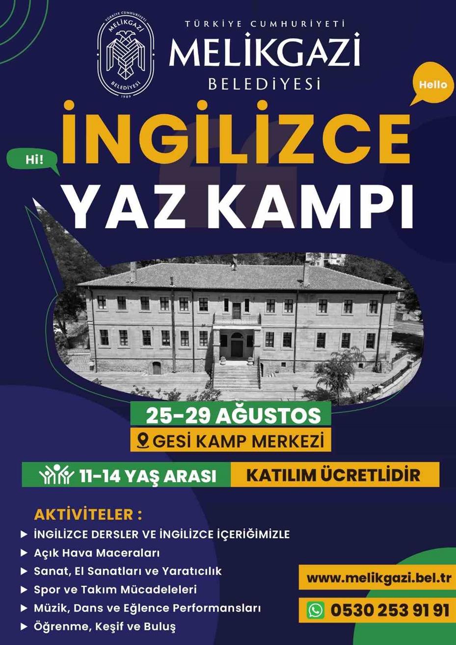 Melikgazi Belediyesi İngilizce Yaz Kampı başlıyor
