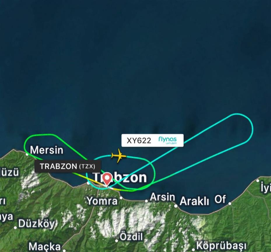 Trabzon-Cidde seferi yapan uçak kalkıştan 8 dakika sonra acil iniş yaptı
