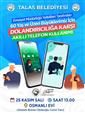 Talas Belediyesi’nden büyüklere güvenli telefon kullanımı eğitimi