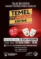 Talas’ta sahne seni bekliyor, ’Karadut Tiyatrosu’ oyuncularını bekliyor