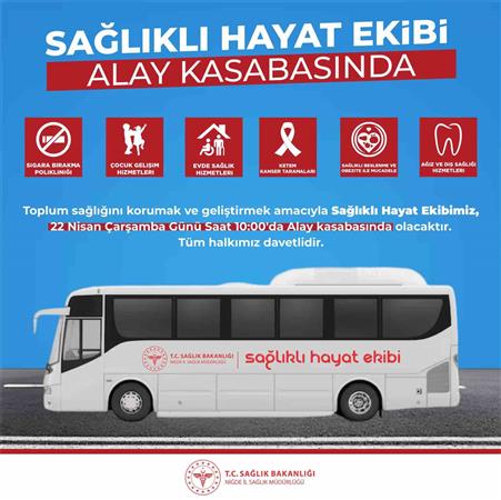 Mobil sağlık hizmetleri alay kasabasında vatandaşlara sağlık hizmeti verecek