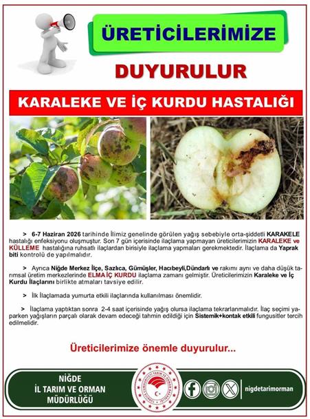 Üreticilere karaleke ve iç kurdu uyarısı