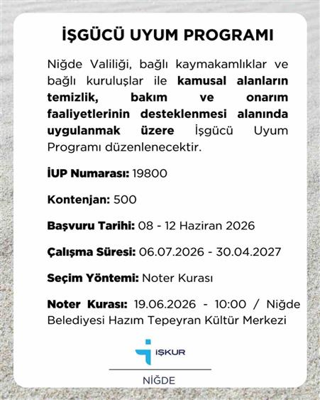 Niğde’de 500 kişilik istihdam fırsatı