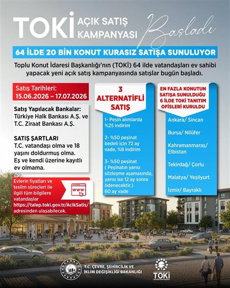 Bakan Kurum: "TOKİ açık satış kampanyası bugün başlıyor"
