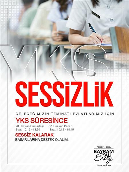 ÖSYM Başkanı Ersoy: "YKS süresi boyunca adaylarımızın olumsuz etkilenmemesi için lütfen sessiz olalım"