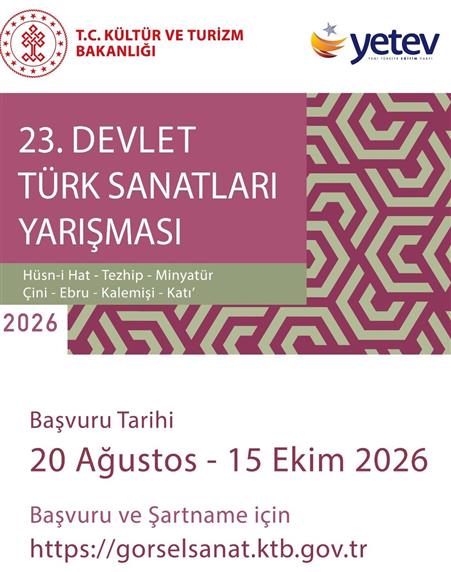 Devlet Türk Sanatları Yarışması’nın 23’üncüsü başlıypr