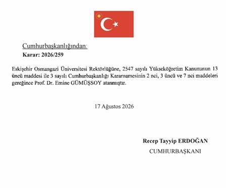 Eskişehir Osmangazi Üniversitesi’ne (ESOGÜ) yeni rektör atandı