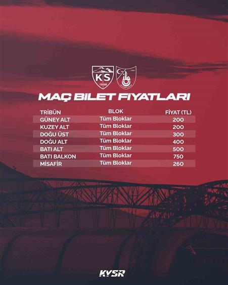 Kayserispor - İstanbul maç biletleri satışa çıkıyor
