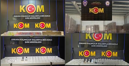 Ankara’da kaçakçılık operasyonu: 21 milyon liralık kaçak mala el konuldu