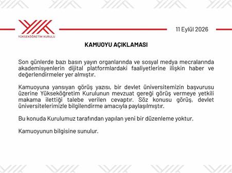 YÖK’ten akademisyenlerin sosyal medya faaliyetlerine ilişkin açıklama: "Bu konuda Kurulumuz tarafından yapılan yeni bir düzenleme yoktur"
