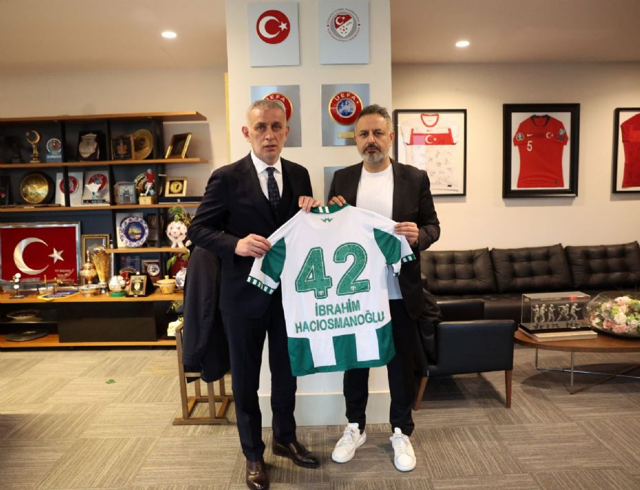 Konyaspor Başkanı Ömer Korkmaz TFF Başkanı İbrahim Ethem Hacıosmanoğlu'nu ziyaret etti 