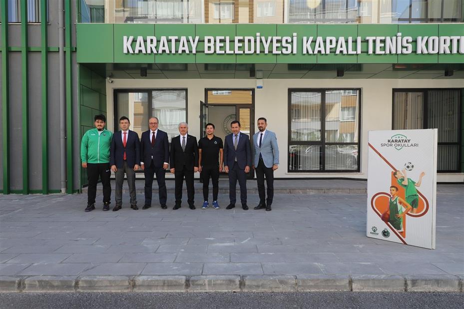 Vali Akın, Kaymakam Ayhan ve Başkan Kılca Karatay Tenis Kortu'nu Ziyaret Etti