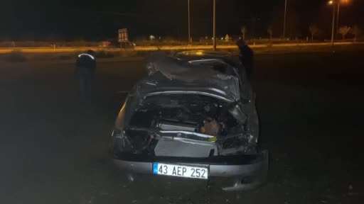 Karaman’da takla atan otomobilin sürücüsü yaralandı