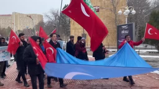 Üniversite öğrencilerinden, Doğu Türkistan’a destek yürüyüşü