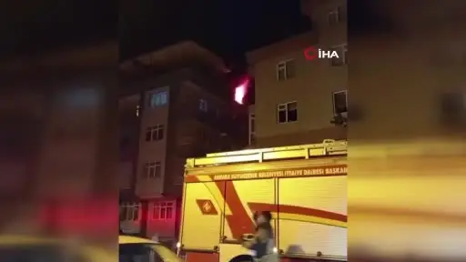 Polatlı’da 5 katlı binada yangın çıktı