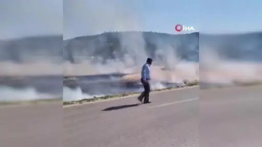 Beypazarı’nda tarla yangını