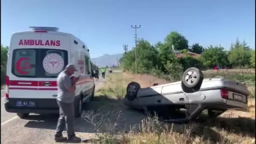 Karaman’da otomobil takla attı: 1 yaralı