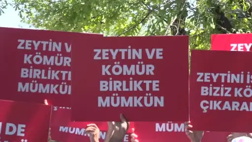 TES-İŞ ve Muğla Milaslı muhtarlardan maden yasasındaki düzenlemelerle ilgili TBMM önünde destek