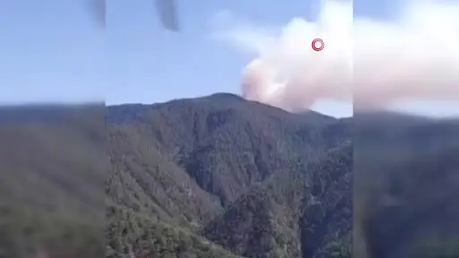 İki ilin sınırında çıkan orman yangınına ekiplerin müdahalesi sürüyor