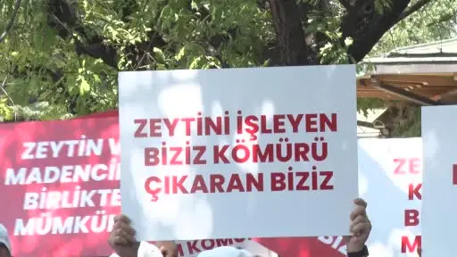 Milaslı muhtarlar ve TES-İŞ’ten Maden Yasası’na destek: "Köylerimiz ve zeytinlerimiz yok olmayacak"