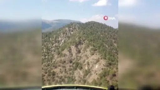 Yıldırım düşmesi sonucu çıkan orman yangını havadan müdahale ile söndürüldü