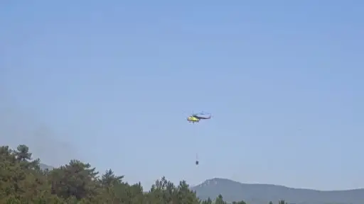 Seyitgazi’de yangına havadan müdahale