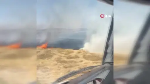 Beyşehir’de biçerdöverde yangın paniği