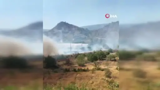 Sarıcakaya’daki ot yangını ormana sıçramadan söndürüldü