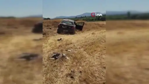 Konya’da kontrolden çıkan otomobil ekin tarlasına savruldu: 4 yaralı