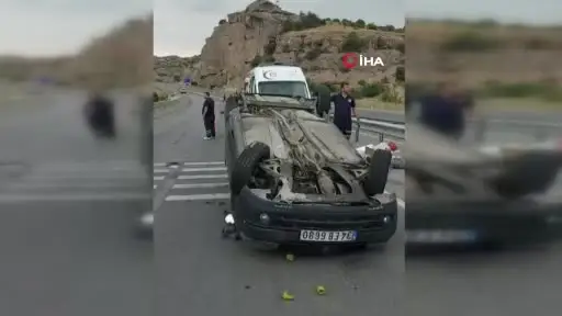 Lastiği kopan otomobil takla attı: 1 yaralı