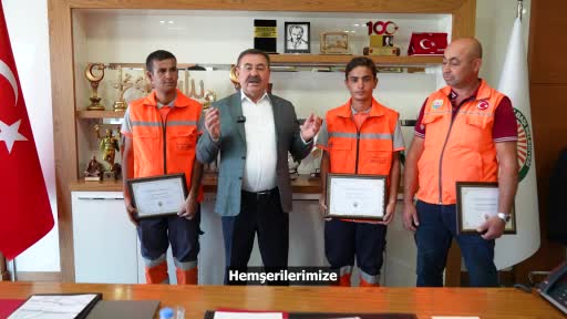 Gölbaşı Belediyesi temizlik personelinden örnek davranış