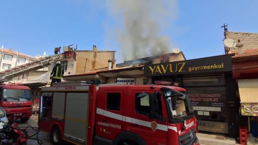 Karaman’da çatı yangını korkuttu