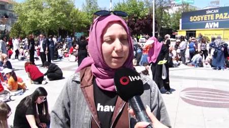 2 bin 200 öğrenci sanat festivalinde 50 metrelik dev brandayı boyadı
