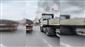 Yanan kamyonete ilk müdahaleyi beton mikseri yaptı