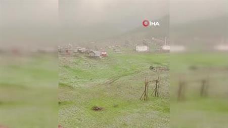 Çamlıdere yaylalarında dolu yağışı