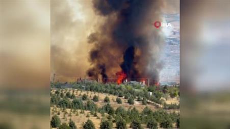 Gölbaşı’nda ormanlık arazide yangın