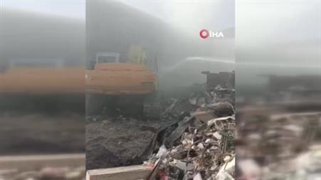 Eskişehir’de geri dönüşüm tesisinde çıkan yangın söndürüldü