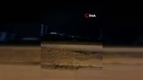 Eskişehir’de gece saatlerinde sokakta görülen tilki kamerada