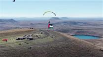 Yamaç paraşütü ile Filistin bayrağı açtı