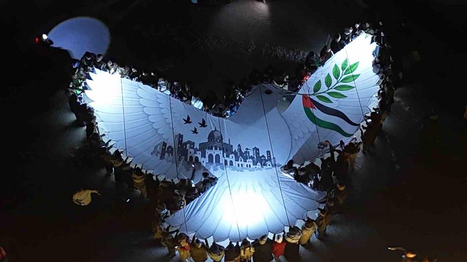 Kapadokya’dan Gazze’ye ışıklı mesaj: "Free Gaza"