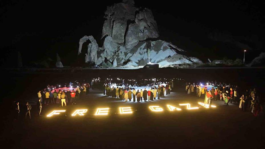 Kapadokya’dan Gazze’ye ışıklı mesaj: "Free Gaza"