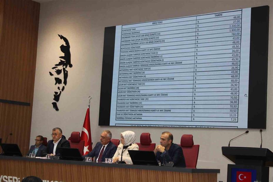 Kayseri’de ulaşıma fiyat güncellemesi