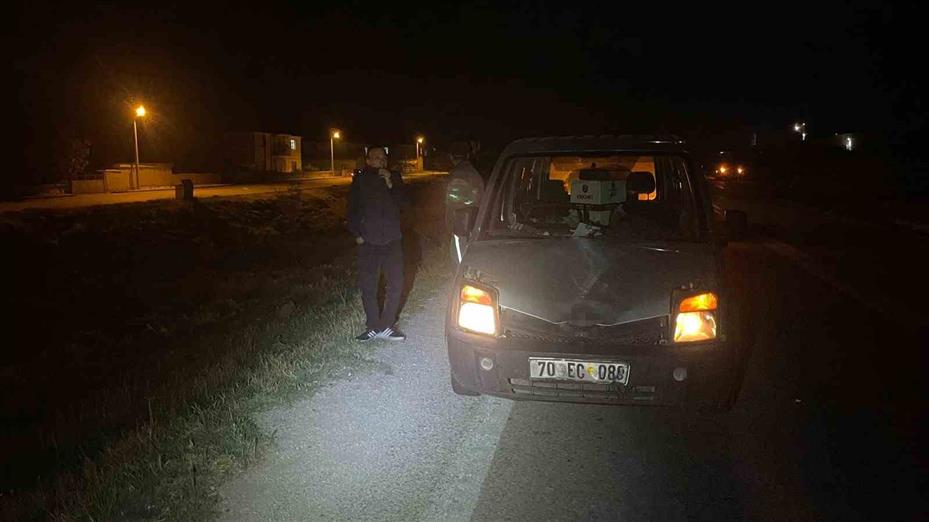 Karaman’da hafif ticari aracın çarptığı eşek telef oldu