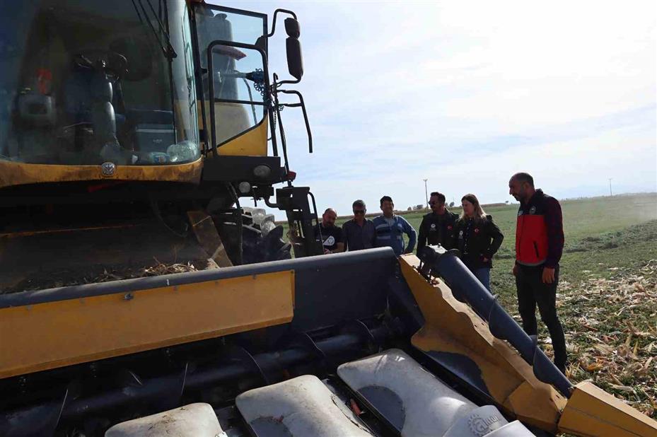 Karapınar’da dane mısır hasadında saha çalışmaları