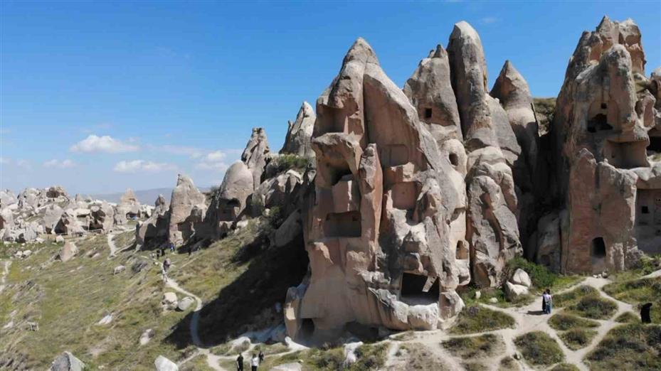 Kapadokya’da düşen kaya parçasının önceki görüntüsü