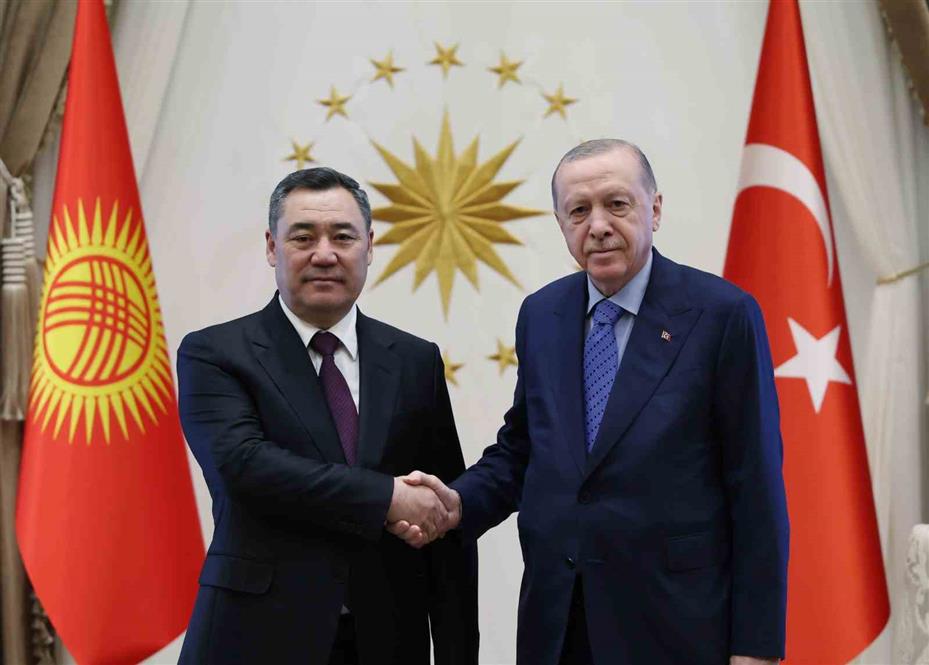 Cumhurbaşkanı Erdoğan, Kırgızistan Cumhurbaşkanı Caparov ile bir araya geldi