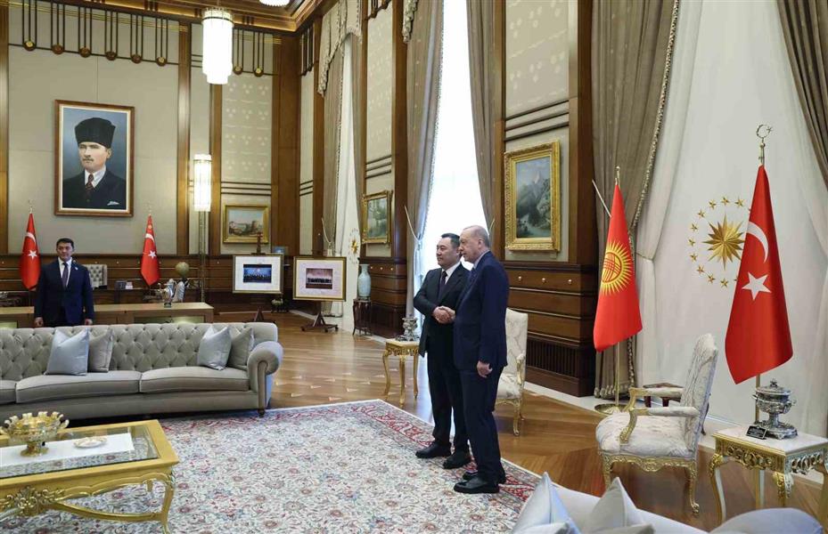 Cumhurbaşkanı Erdoğan, Kırgızistan Cumhurbaşkanı Caparov ile bir araya geldi