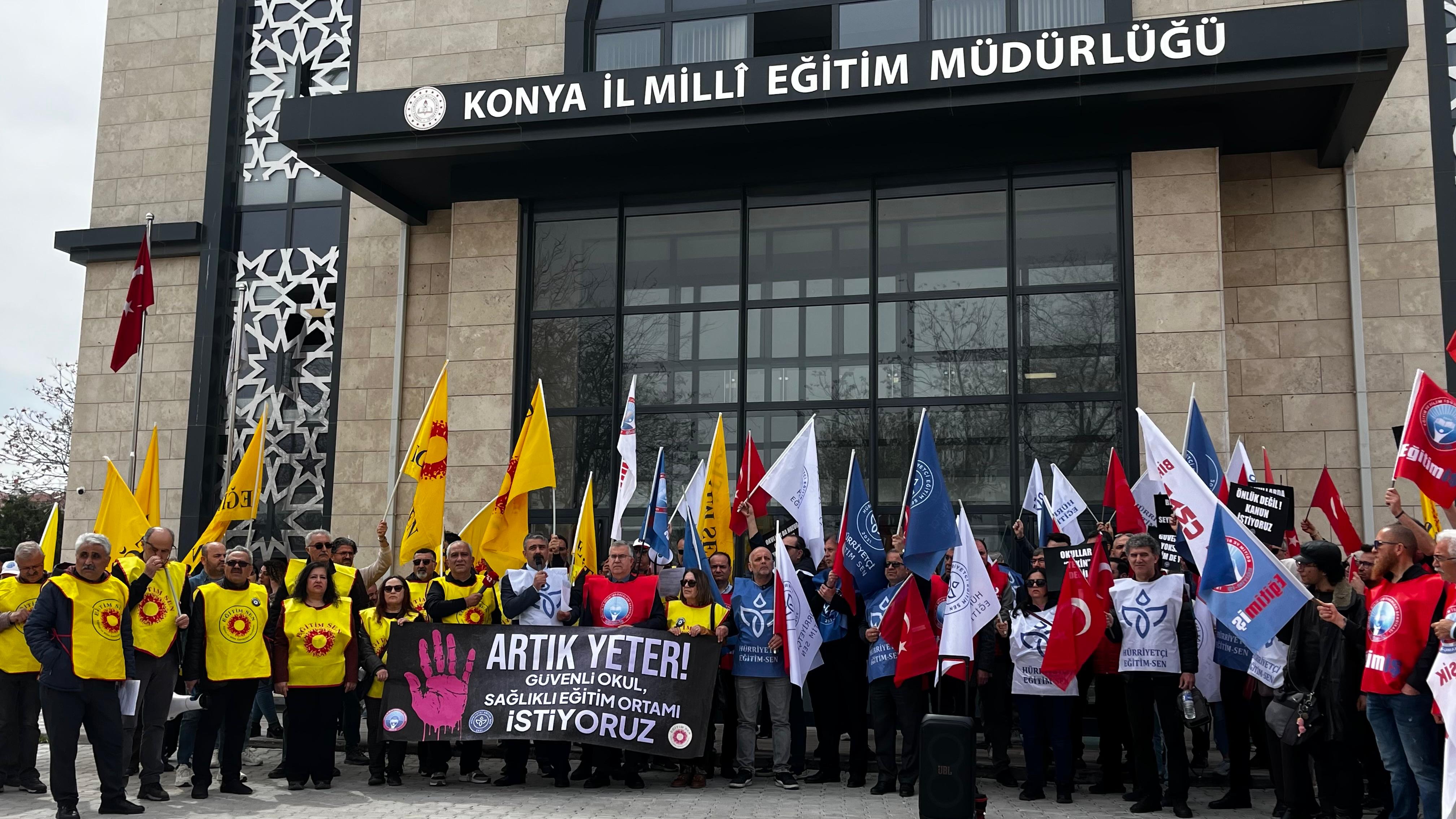 Konya’da Eğitim Sendikalarından Ortak Tepki: “Eğitimde şiddet istemiyoruz”