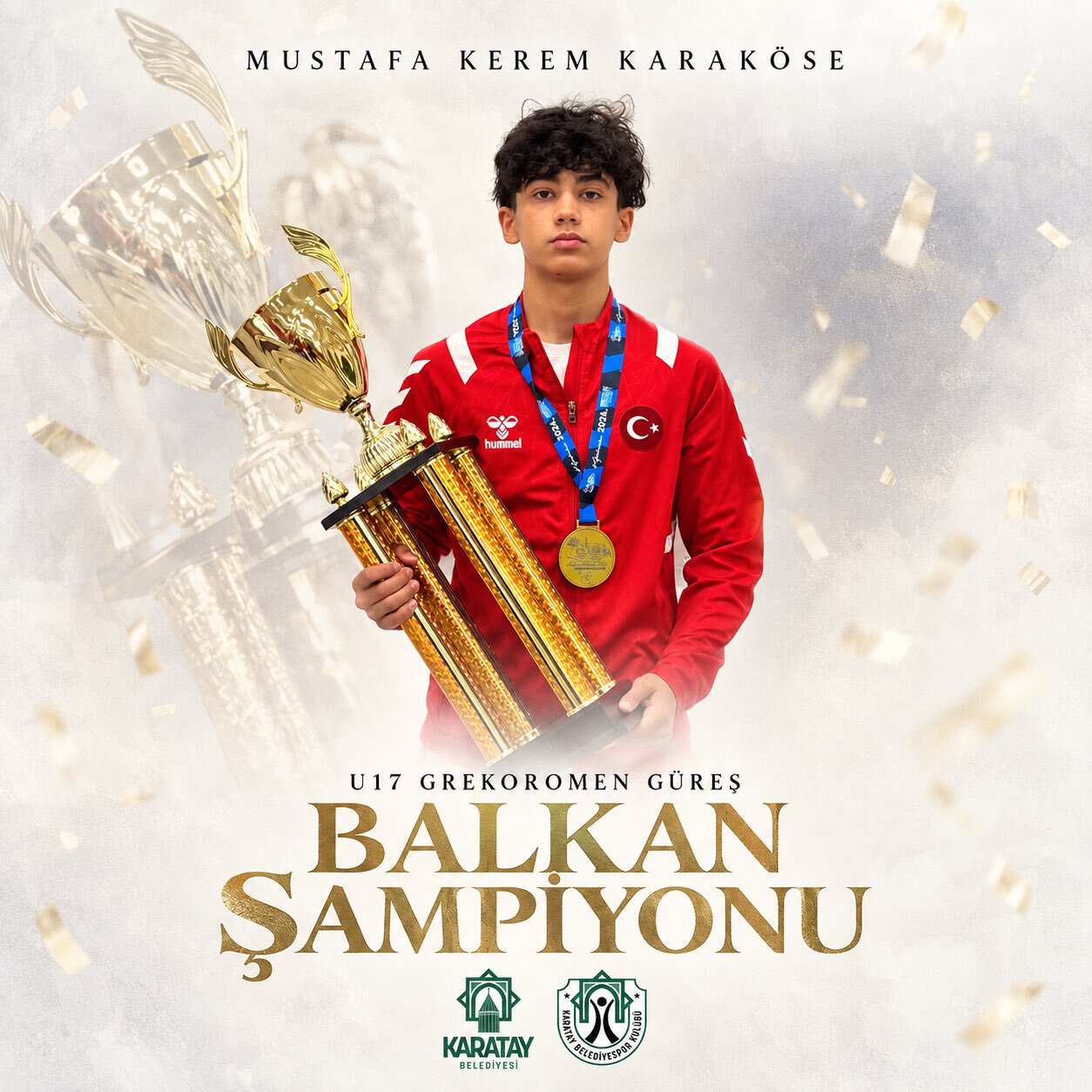Karataylı Güreşçi Mustafa Kerem Karaköse'den Balkan Şampiyonluğu 