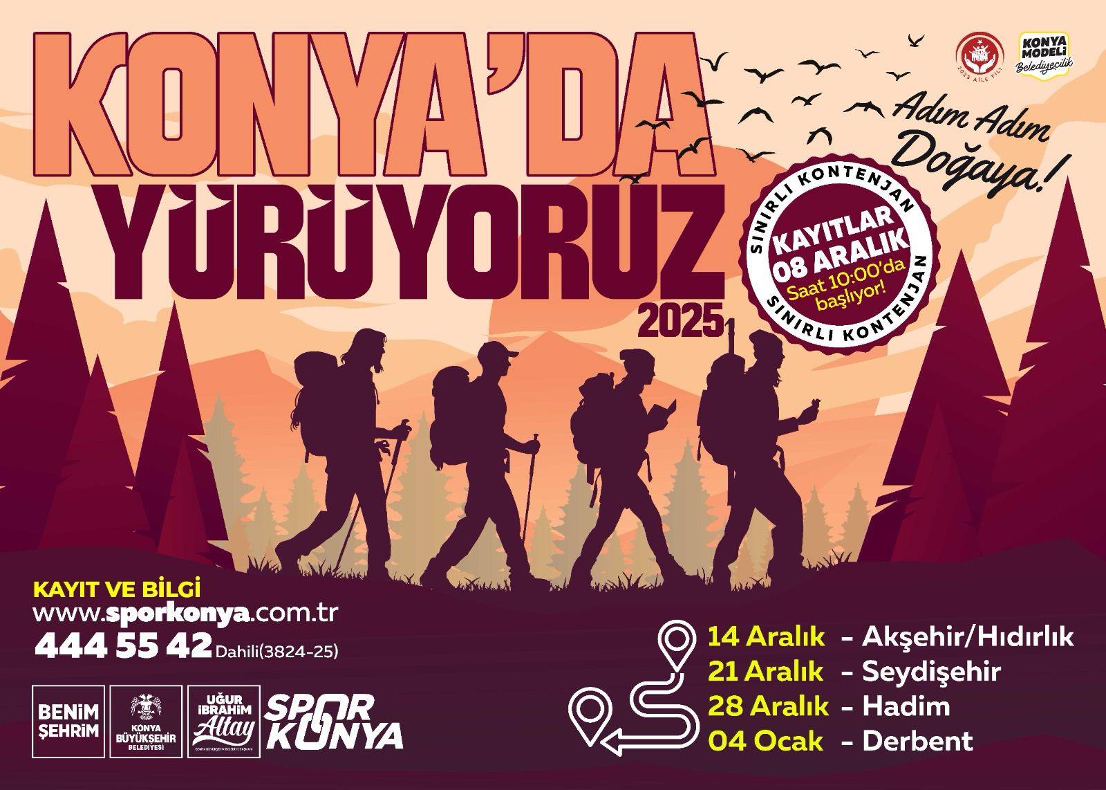 “Konya’da Yürüyoruz” Etkinliği Aralık Ayında Yeni Rotalarla Devam Ediyor